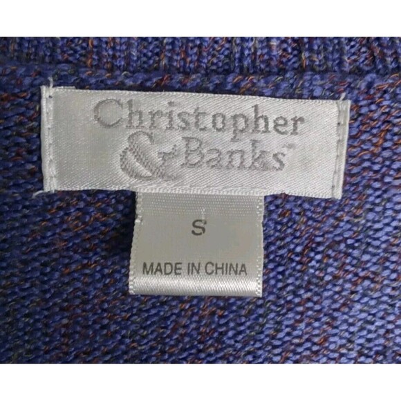 Christopher & Banks Pullover Sweater Purple Size S Collar V Neck Button... - Picture 5 of 8